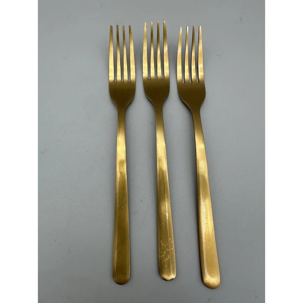 Thyme & Table Matte Gold Flatware 13 Pc Replacement Lot Forks Spoons
